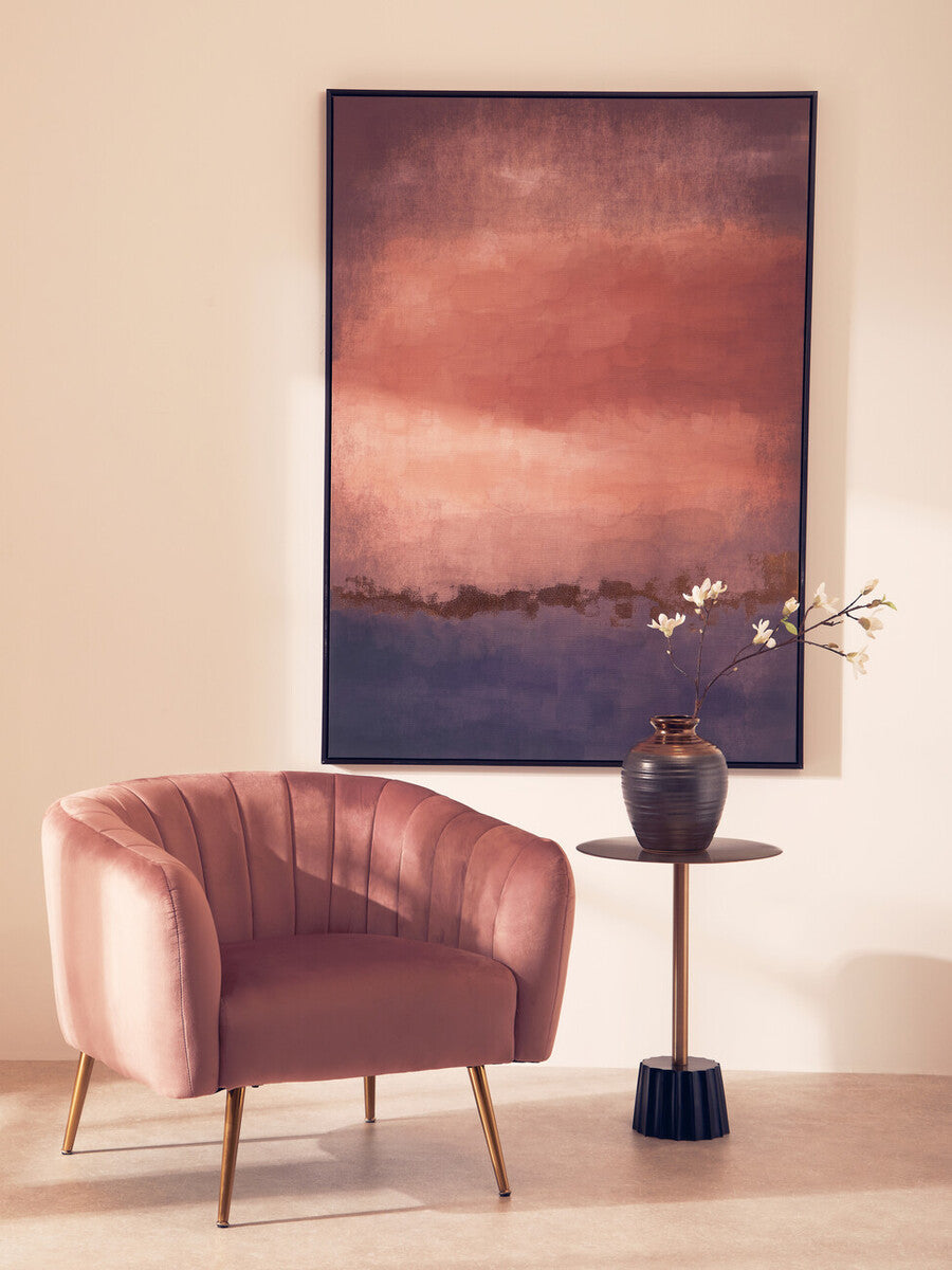 Orsina Astratto Pink and Purple Wall Art | Framed Canvas Gold Foil