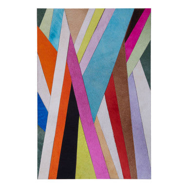 Orsina Safira Genuine Leather Striped Wall Art | Cowhide Decor