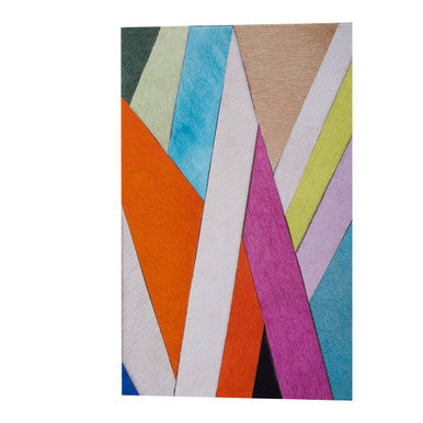Orsina Safira Genuine Leather Striped Wall Art | Cowhide Decor