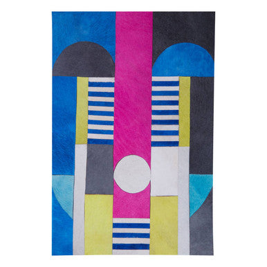 Orsina Safira Leather Multicoloured Wall Art – Genuine Cowhide Decor