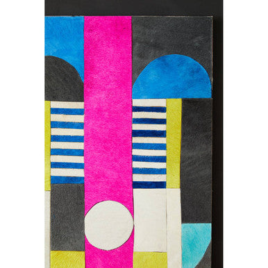 Orsina Safira Leather Multicoloured Wall Art – Genuine Cowhide Decor