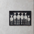 Orsina Leather Patchwork Zebra Wall Art – Monochrome Cowhide Decor