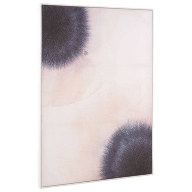 Orsina Astratto Pink Floral Canvas Wall Art | Natural Wood Frame