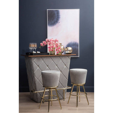 Orsina Astratto Pink Floral Canvas Wall Art | Natural Wood Frame