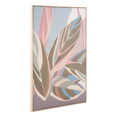 Orsina Astratto Pastel Leaves Canvas Wall Art – Modern Botanical Decor