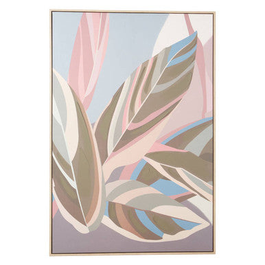 Orsina Astratto Pastel Leaves Canvas Wall Art – Modern Botanical Decor