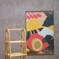 Orsina Astratto Kakemono Canvas Wall Art – Abstract Pine Wood Scroll