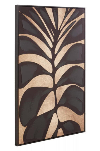 Orsina Astratto Black and Gold Leaf Textured Canvas Wall Art