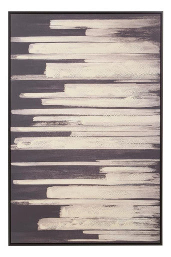 Orsina Astratto Abstract Canvas Wall Art – Black and Natural Textured