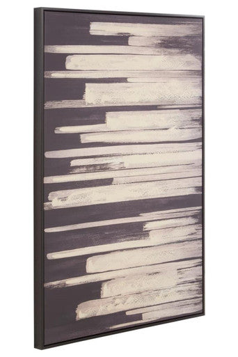 Orsina Astratto Abstract Canvas Wall Art – Black and Natural Textured