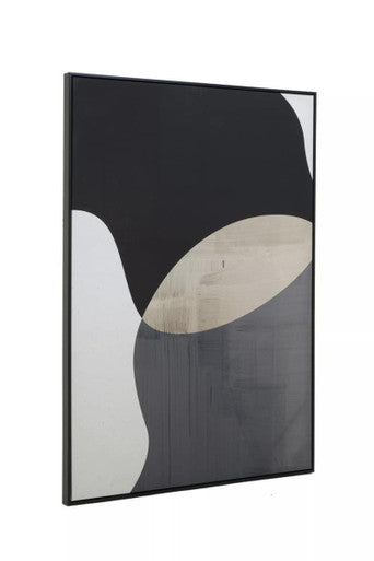 Orsina Astratto Abstract Design Wall Art | Framed Monochrome Canvas
