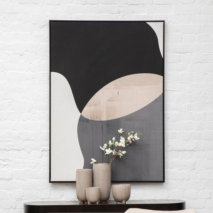 Orsina Astratto Abstract Design Wall Art | Framed Monochrome Canvas