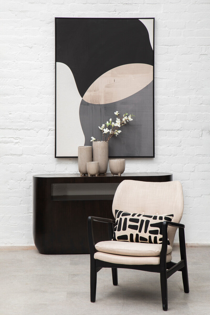 Orsina Astratto Abstract Design Wall Art | Framed Monochrome Canvas