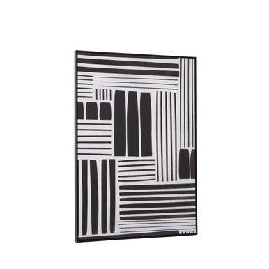 Orsina Retro Grace Stripes Wall Art – Monochrome Framed Graphic Print
