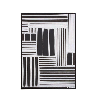 Orsina Retro Grace Stripes Wall Art – Monochrome Framed Graphic Print