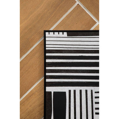 Orsina Retro Grace Stripes Wall Art – Monochrome Framed Graphic Print