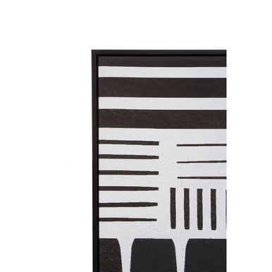 Orsina Retro Grace Stripes Wall Art – Monochrome Framed Graphic Print