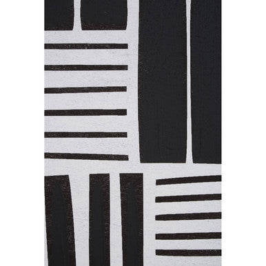 Orsina Retro Grace Stripes Wall Art – Monochrome Framed Graphic Print