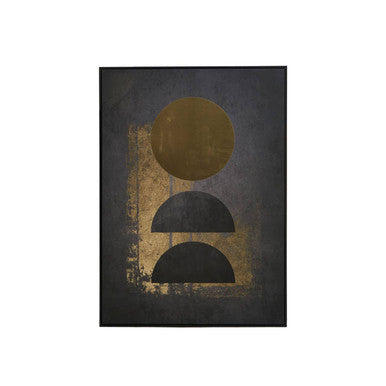 Orsina Abstract Gold Foil Canvas Wall Art – Black Celestial Decor