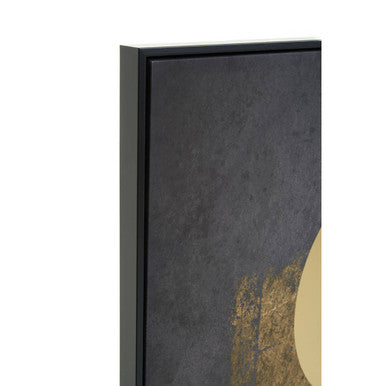 Orsina Abstract Gold Foil Canvas Wall Art – Black Celestial Decor