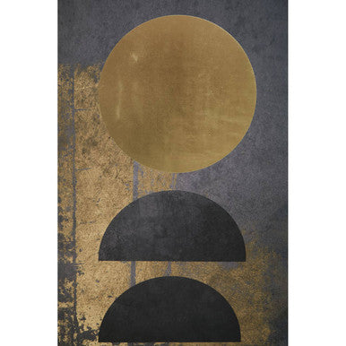 Orsina Abstract Gold Foil Canvas Wall Art – Black Celestial Decor