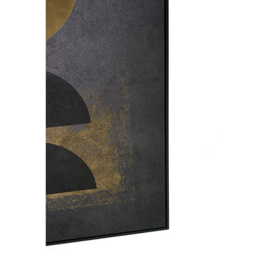 Orsina Abstract Gold Foil Canvas Wall Art – Black Celestial Decor