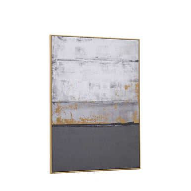 Orsina Astratto Grey and Gold Foil Abstract Wall Art – Modern Decor