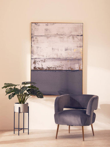 Orsina Astratto Grey and Gold Foil Abstract Wall Art – Modern Decor