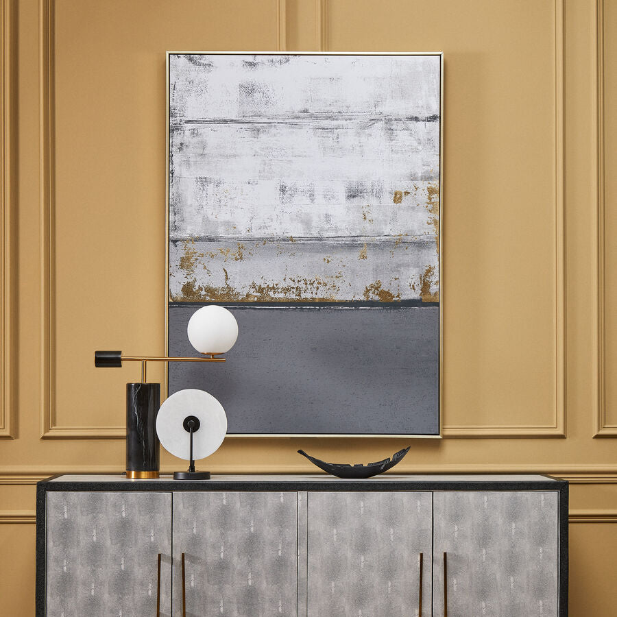Orsina Astratto Grey and Gold Foil Abstract Wall Art – Modern Decor