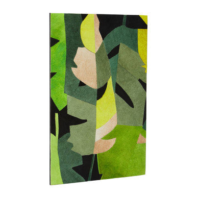 Orsina Safira Botanical Hair-on-Leather Patchwork Wall Art Decor