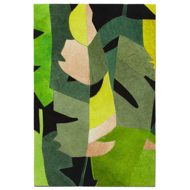 Orsina Safira Botanical Hair-on-Leather Patchwork Wall Art Decor