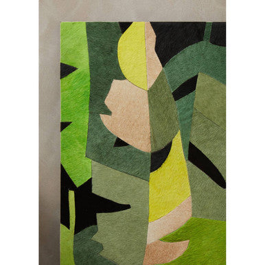 Orsina Safira Botanical Hair-on-Leather Patchwork Wall Art Decor