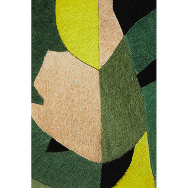 Orsina Safira Botanical Hair-on-Leather Patchwork Wall Art Decor