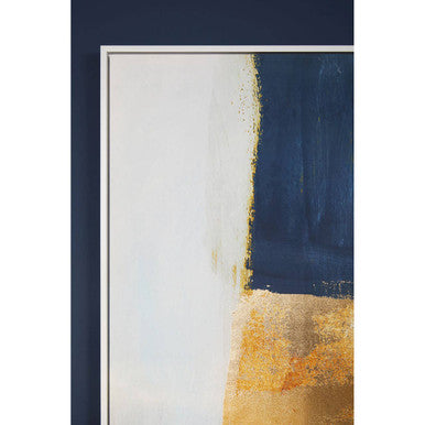 Orsina Astratto Blue and Gold Foil Wall Art – Textured Modern Canvas