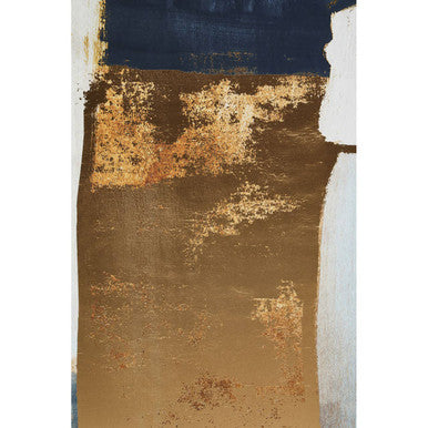 Orsina Astratto Blue and Gold Foil Wall Art – Textured Modern Canvas
