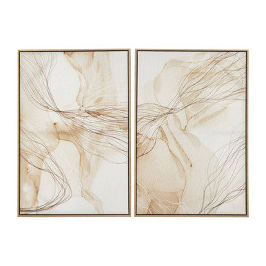 Orsina Astratto Abstract Wall Art – Set of 2 Natural Canvas Prints