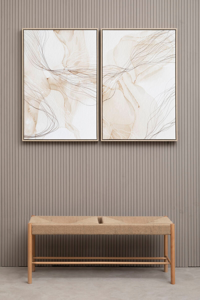 Orsina Astratto Abstract Wall Art – Set of 2 Natural Canvas Prints
