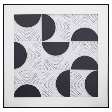 Orsina Nason Geometric Monochrome Relief Wall Art – Textured Decor