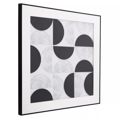 Orsina Nason Geometric Monochrome Relief Wall Art – Textured Decor