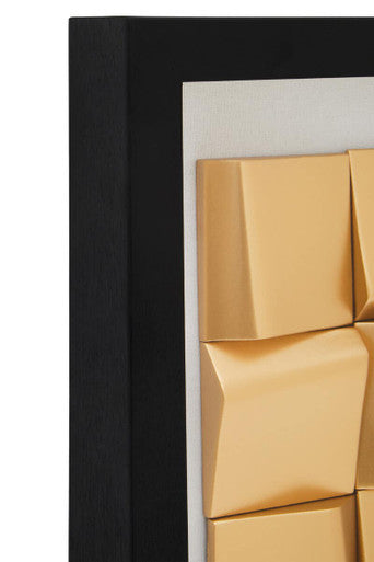 Orsina Nason Gold Carving Abstract Wall Art – Neutral Textured Canvas