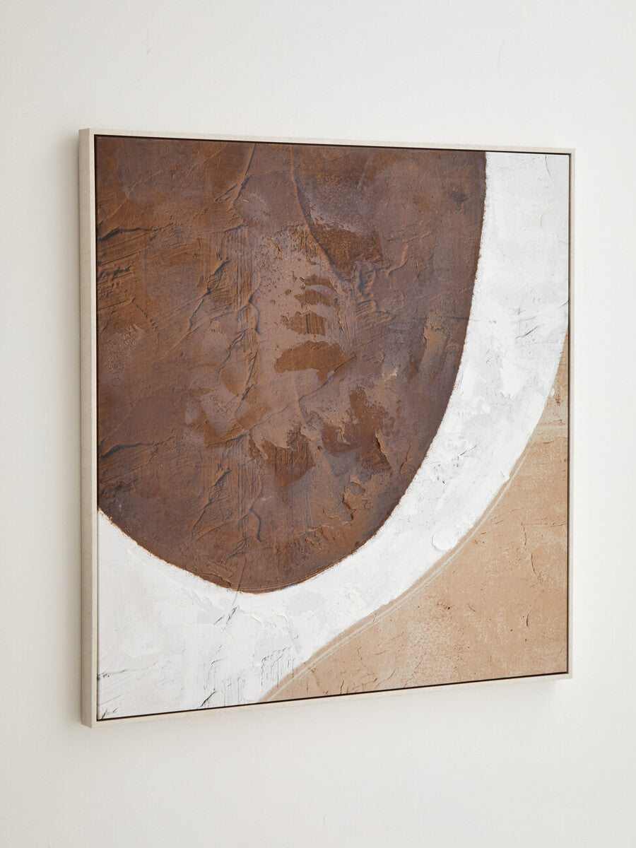 Orsina Astratto Textured Abstract Wall Art – Brown and Natural Canvas