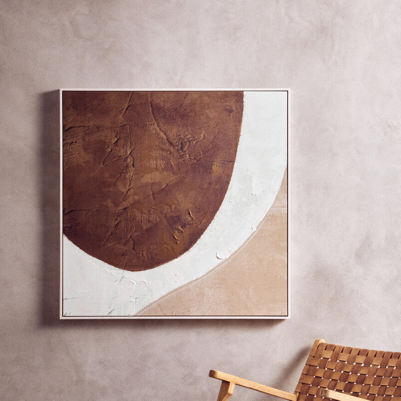 Orsina Astratto Textured Abstract Wall Art – Brown and Natural Canvas