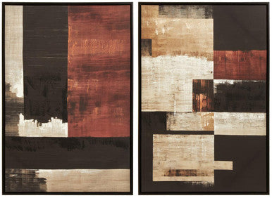 Orsina Astratto Geometric Abstract Canvas Wall Art - Set of 2