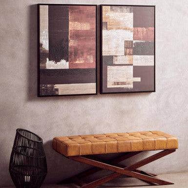 Orsina Astratto Geometric Abstract Canvas Wall Art - Set of 2