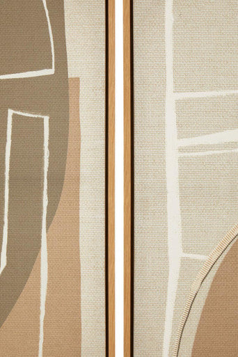 Orsina Astratto Set of 2 Hand-Painted Neutral Abstract Canvas Wall Art