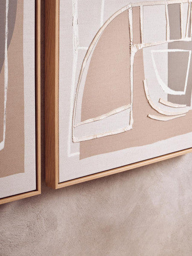 Orsina Astratto Set of 2 Hand-Painted Neutral Abstract Canvas Wall Art
