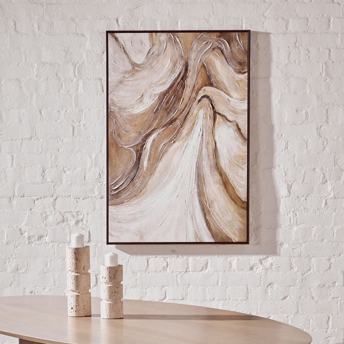 Orsina Nason Abstract Textured Wall Art – Black and Brown Minimalist