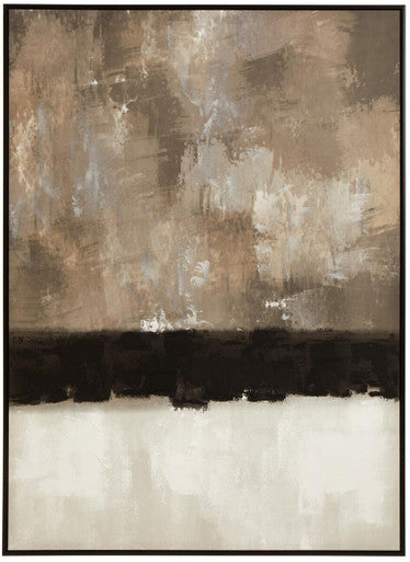 Orsina Astratto Monochrome Framed Abstract Canvas Wall Art – Grey & White
