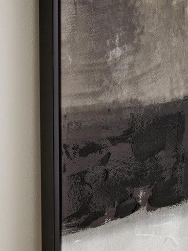 Orsina Astratto Monochrome Framed Abstract Canvas Wall Art – Grey & White