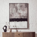 Orsina Astratto Monochrome Framed Abstract Canvas Wall Art – Grey & White